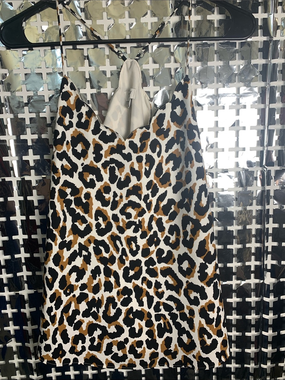 J. Crew Leopard Print Racerback Strap Tank Top - White, Black & Brown
